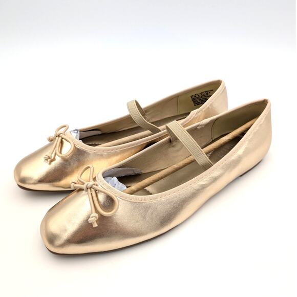 Kenneth Cole Reaction Copy Tap Ballet Flat Women's Gold Size US8 EU39 - Picture 1 of 12